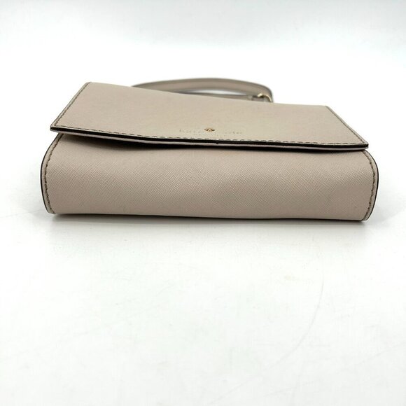 KATE SPADE *Flawed* Cream Brynn Crossbody Leather Small Flap Purse Bag - Picture 7 of 10